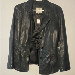 Gantos Vintage Black Leather Jacket Women's Small